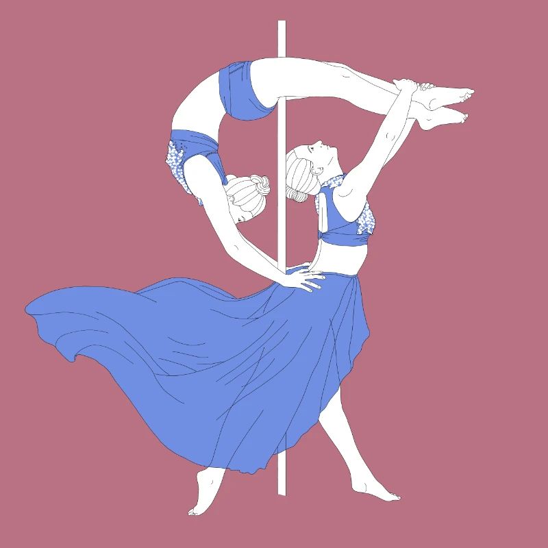 Pole Dance Blue Impression