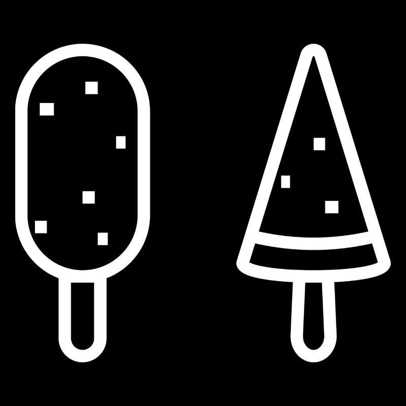 Minimalistisches Eis am Stiel Duo Illustration