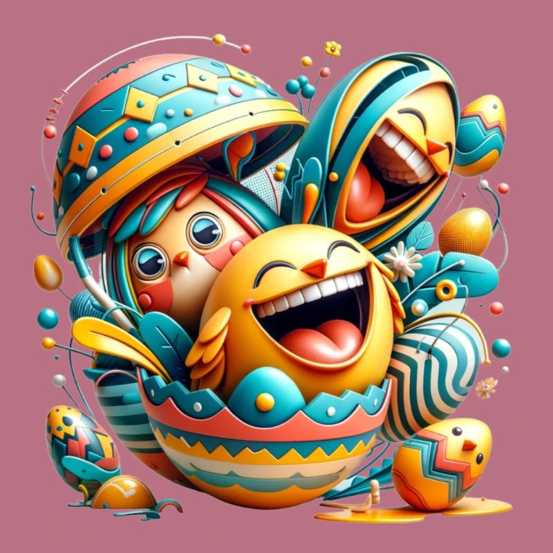 Conception graphique de Pâques dans le style Mixed Dimensions