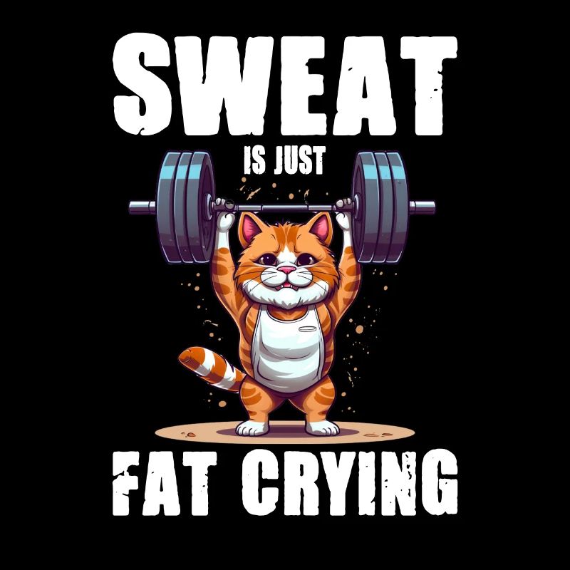 Lustige Katze Workout Sweat Is Just Fat Crying
