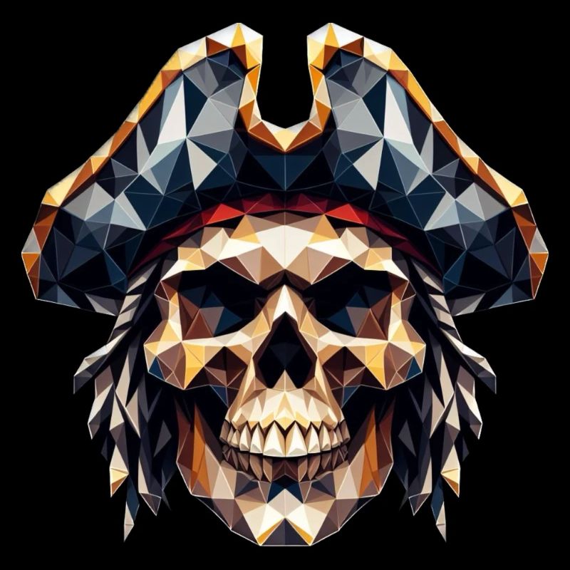 Ein cooler, bunter Totenkopf mit Pitatenhut