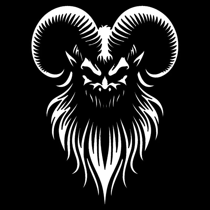 Demon Ram's Head - Gothic Goat Occult