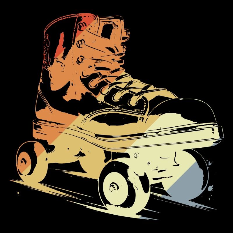 Retro Roller Skates Drawing