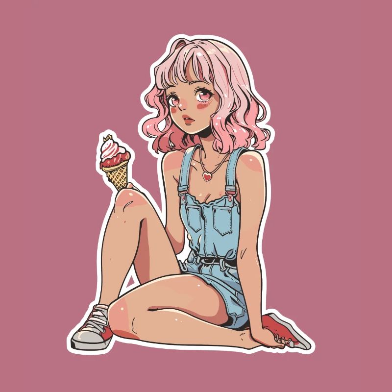 Fille de crème glacée