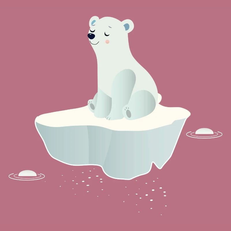 Träumender Eisbär auf einer Eisscholle