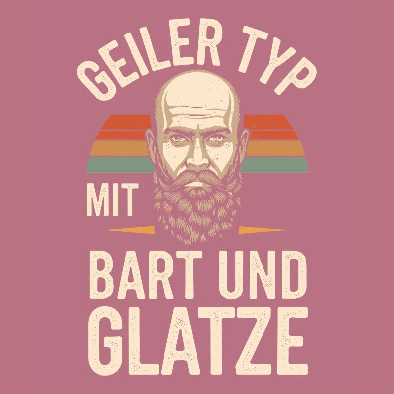 Geiler Typ Mit Bart & Glatze Glatzkopf Bartträger