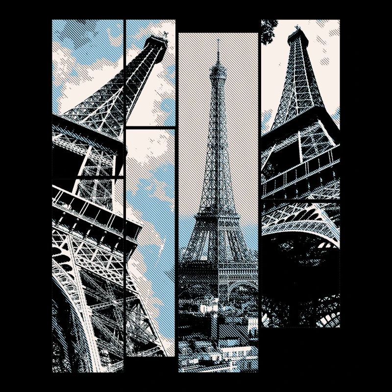 Paris Eiffelturm Skyline Frankreich Stadt Collage