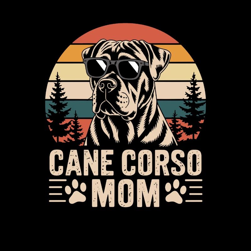 Stolze Cane Corso Mama Retro Design