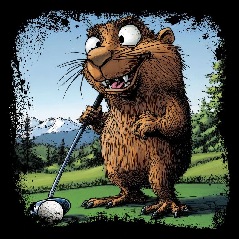 Golfspieler Murmeltier