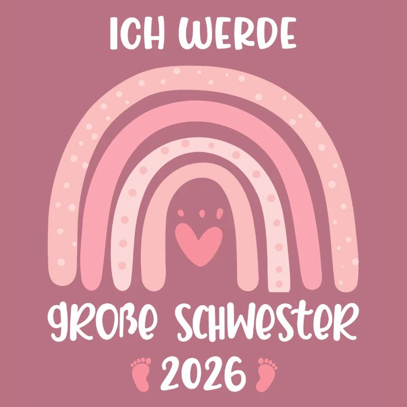 Ich werde große Schwester 2026 Regenbogen Mädchen