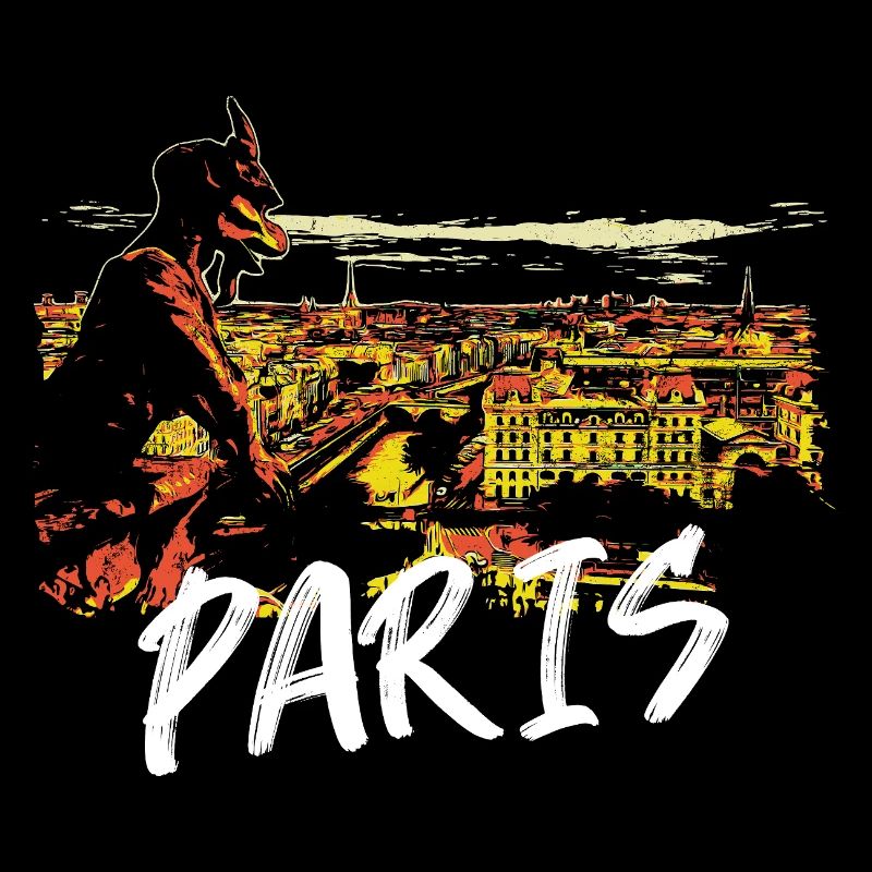 Illustration de Paris avec gargouille