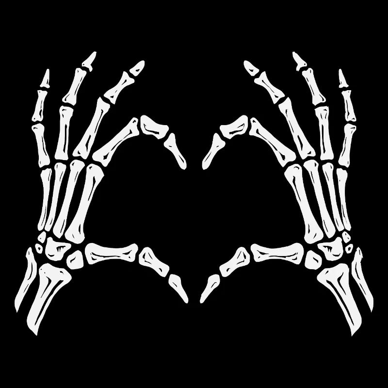 Skeleton heart in hand