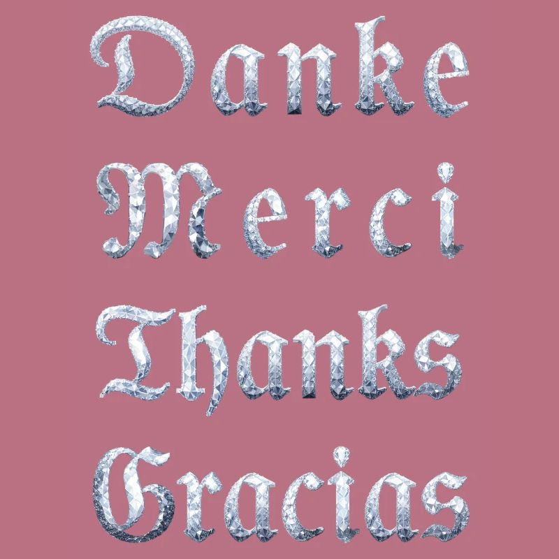 Multilinguale Dankesbotschaft Eiskristall