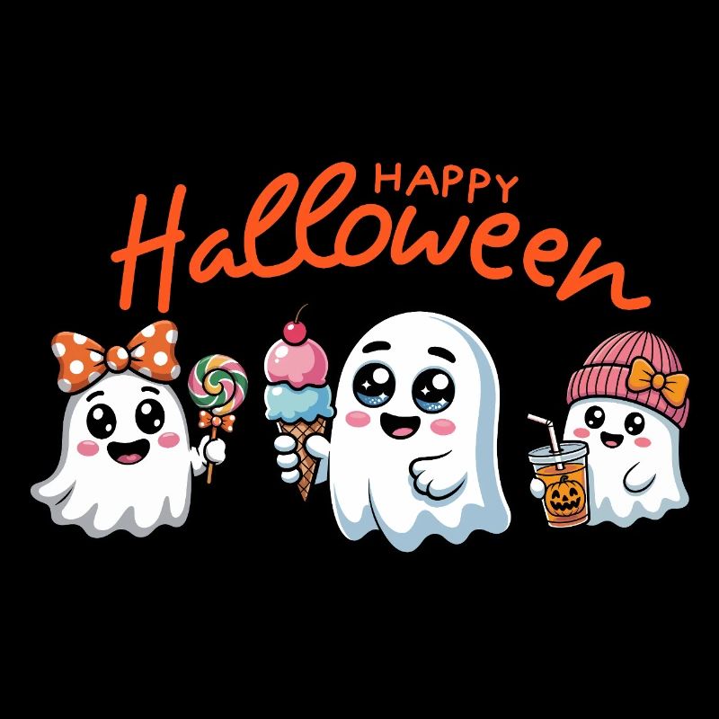 Cute Ghosts Halloween Trio