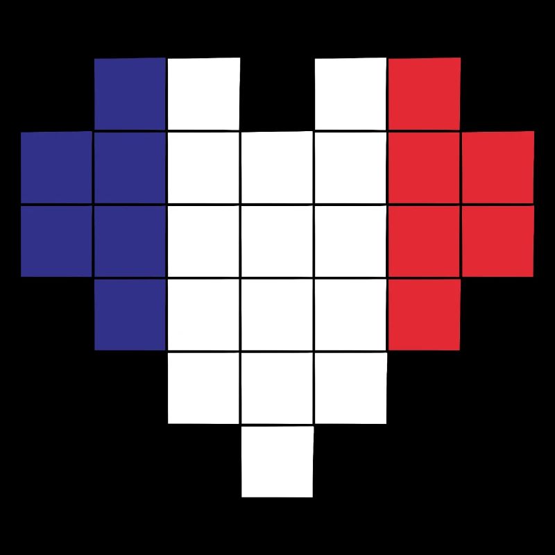 Pixel Herz Frankreich Flagge