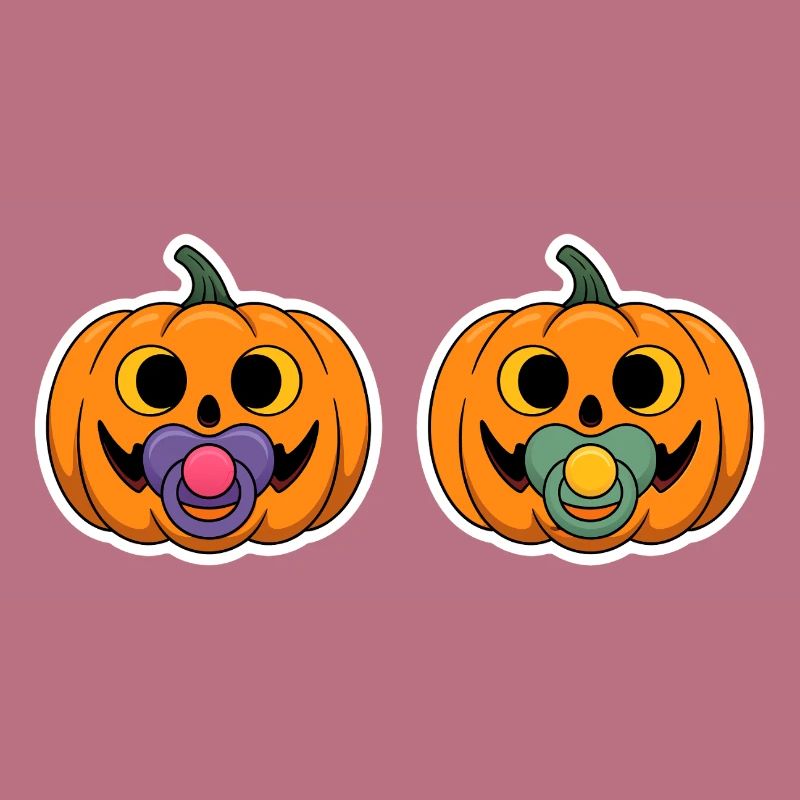 Pumpkin pacifier grimaces