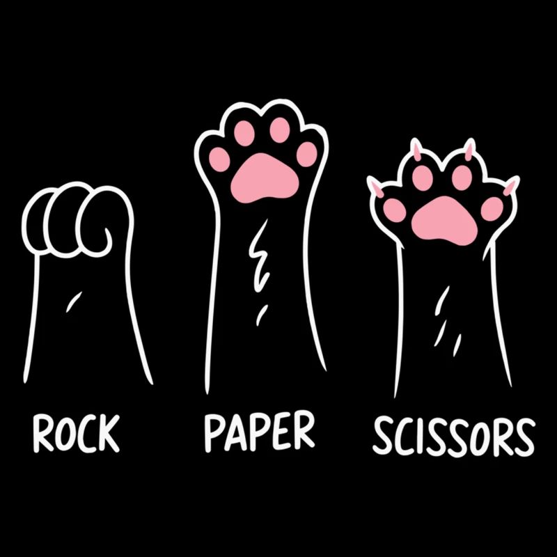 Katze Pfote Stein Papier Schere Tier Spiel Humor