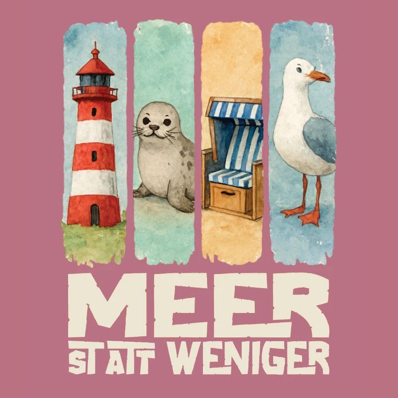 Moin Leuchtturm Robbe Strandkorb Möwe Küste