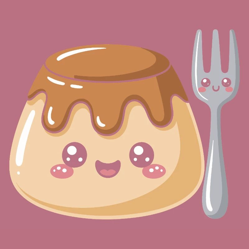 Pudding with fork