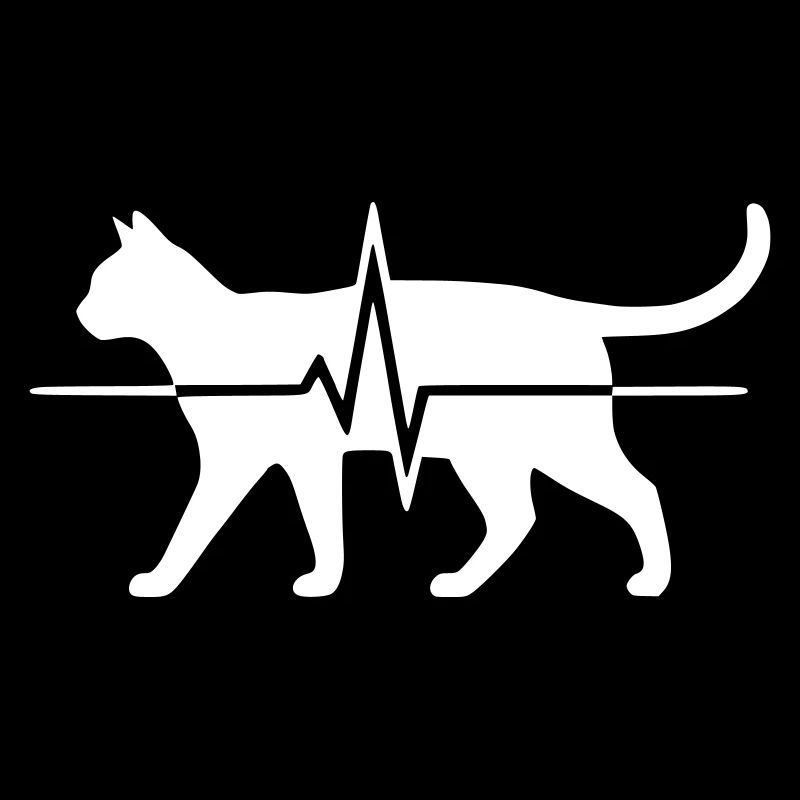 Cat Heartbeat ECG Line Clean Vector