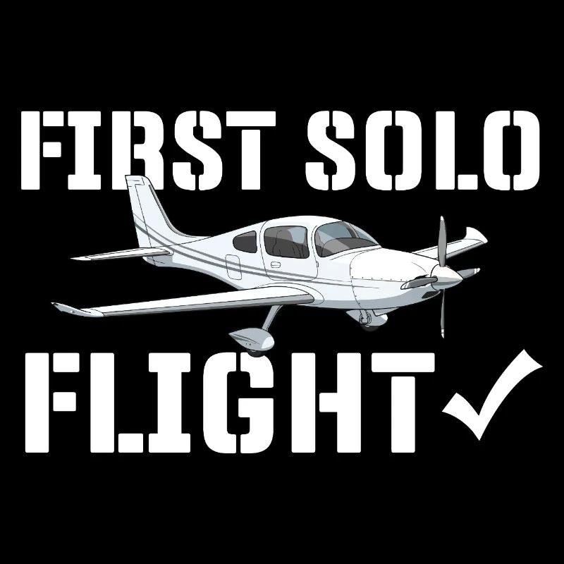 Erster Solo-Flug Humor-Pilotenstudent