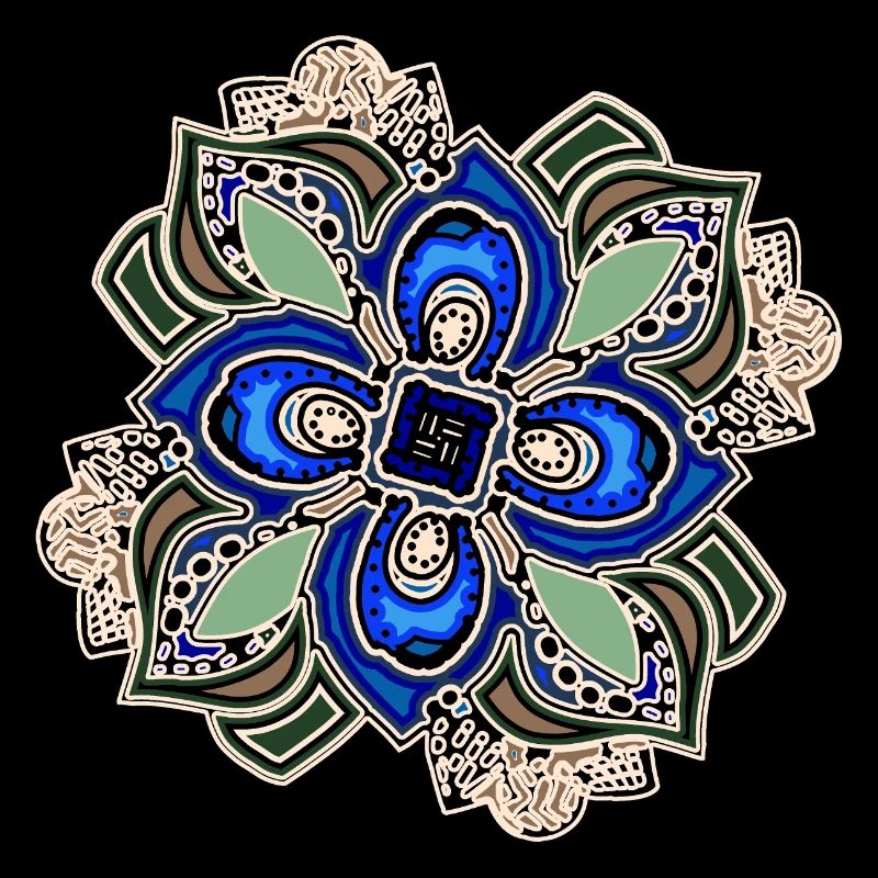Fleur de mandala extravagante sarcelle