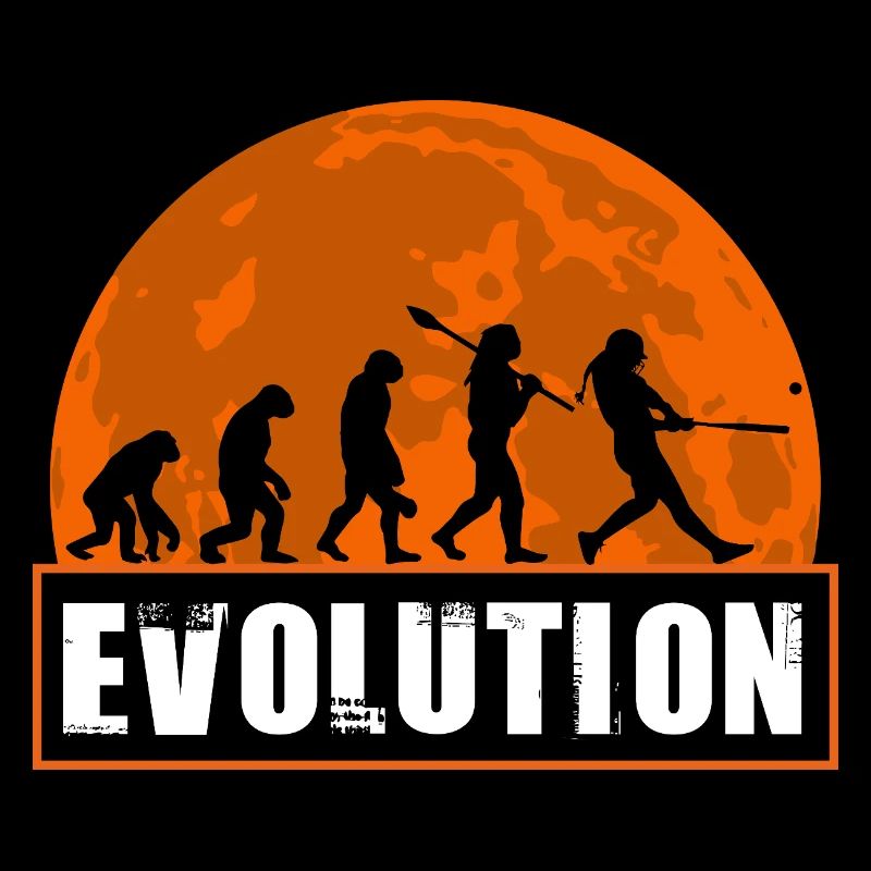 Baseball Softball Evolution Joueur Drôle Gift Art