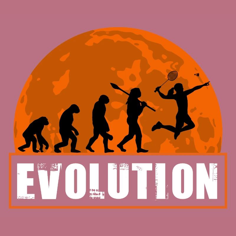 Badminton Evolution Spieler Retro Moon Sport