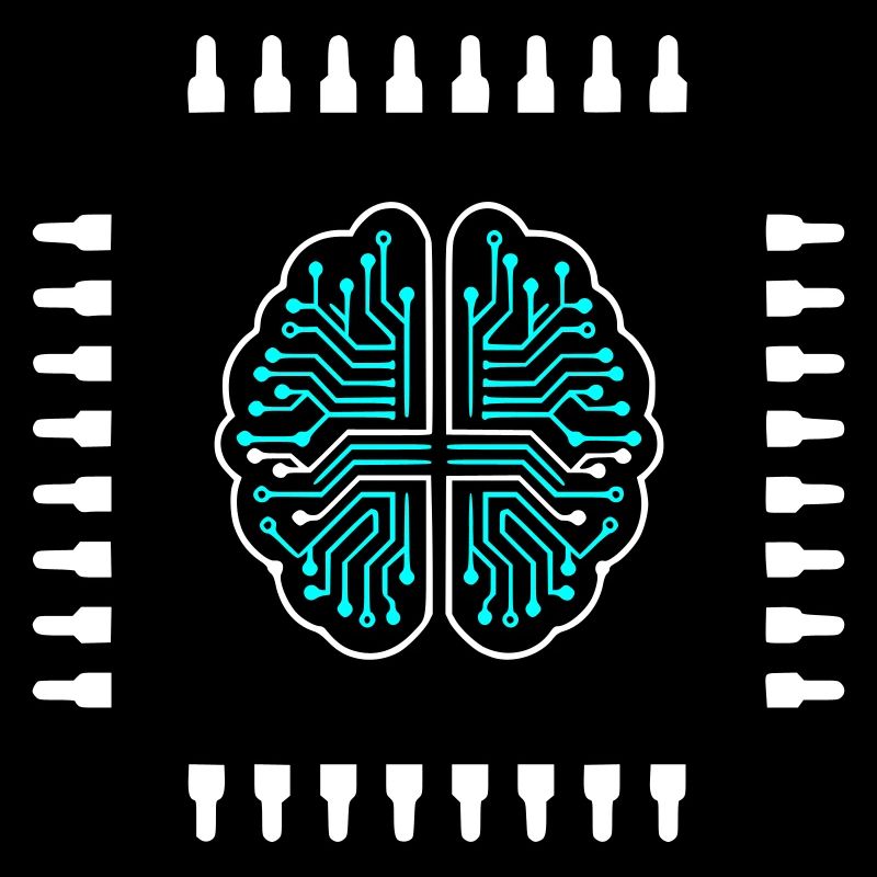 AI Gehirn Chip Prozessor Tech Vektor