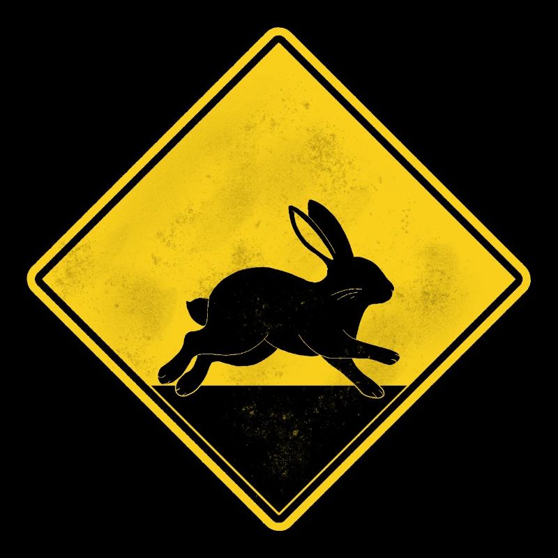 Lapin panneau de signalisation jaune