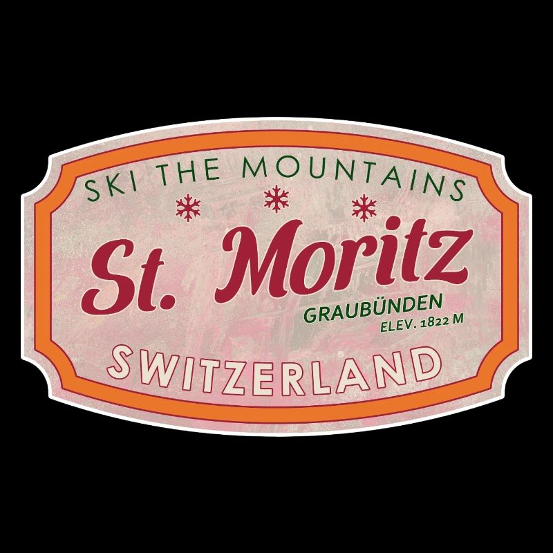 Label de ski de montagne St Moritz