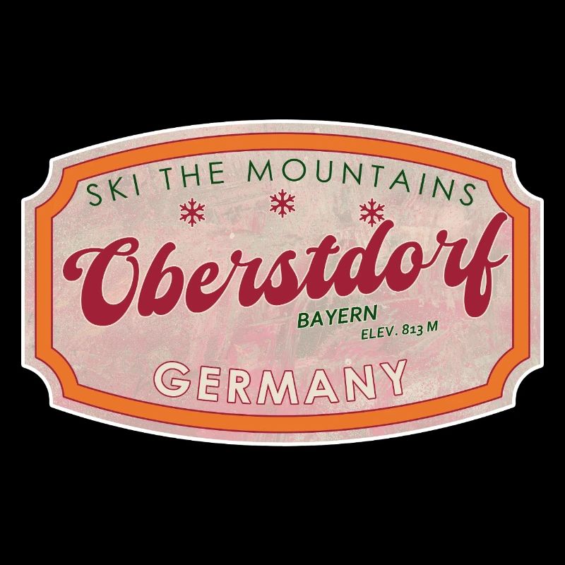 Oberstdorf Bavaria Retro Ski-Marke