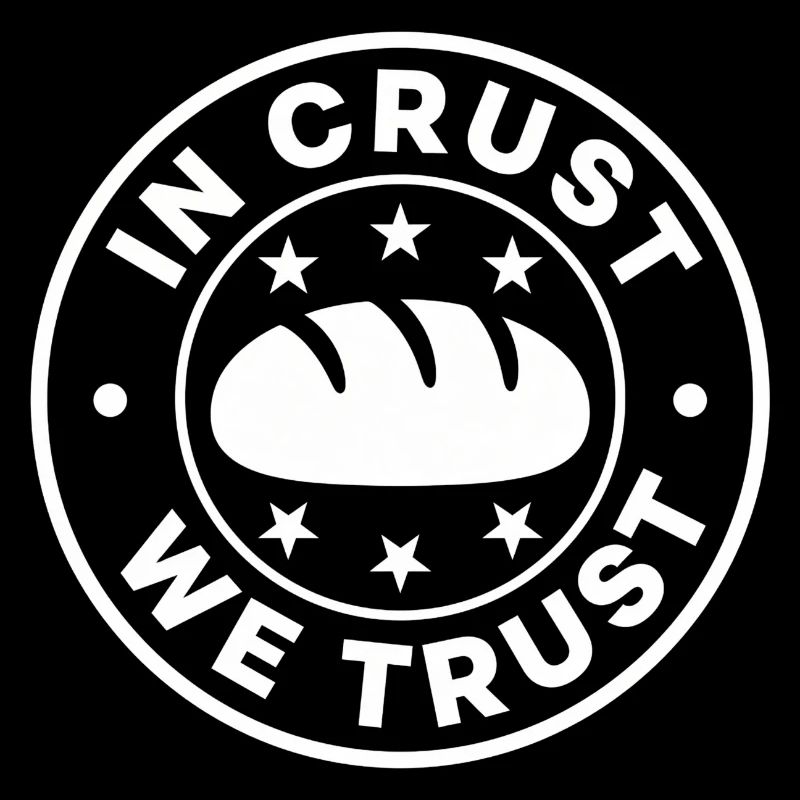 Dans le logo du pain Crust We Trust