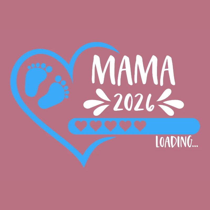 Mama 2026 loading Herz Version Junge blau