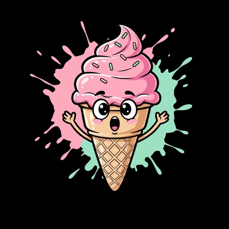 Kawaii Eistüte mit Sprinkles
