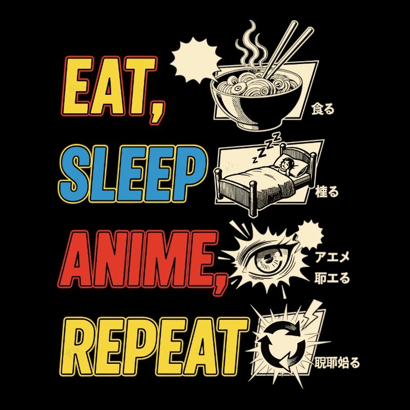 MANGER DORMIR ANIME RÉPÉTER