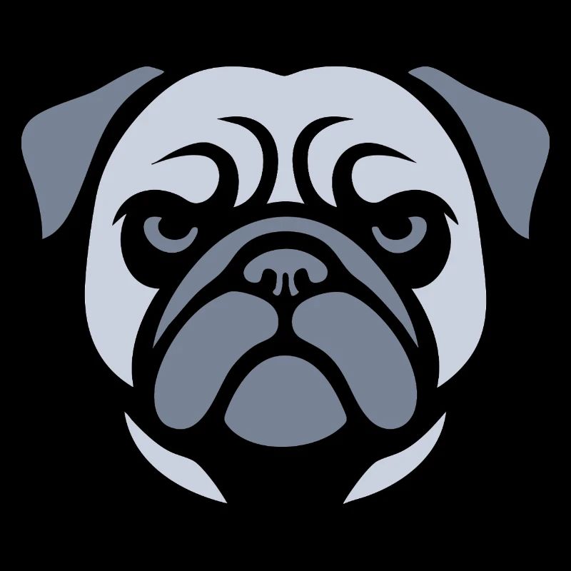 Pug , Dog head