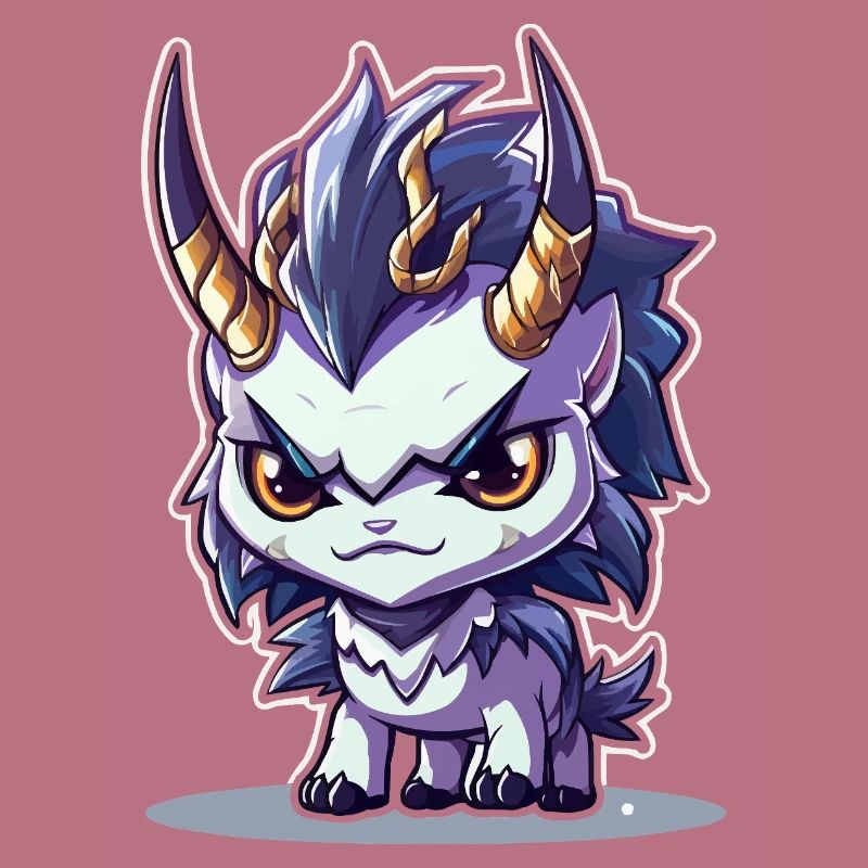 Small Chibi Style Horned Dragon