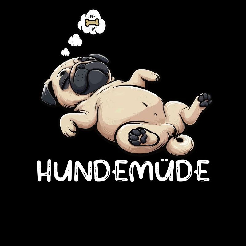 Hundemüde Mops Möpse Mopsbesitzer Mopsliebhaber 