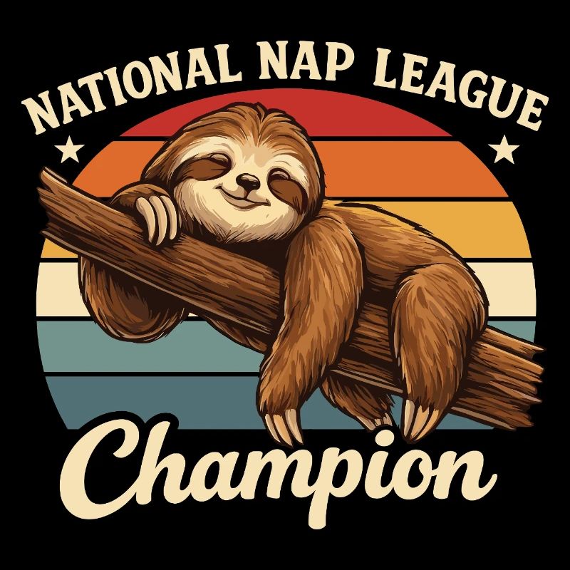 Nap Champion Sloth Shirt Funny Lazy Gift