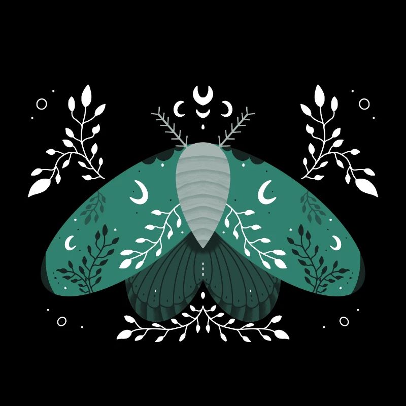 Papillon de nuit vert avec feuillage