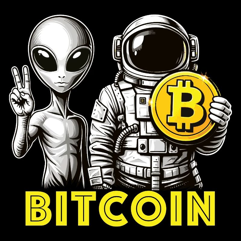 Bitcoin Alien Astronaut Crypto vers la Lune