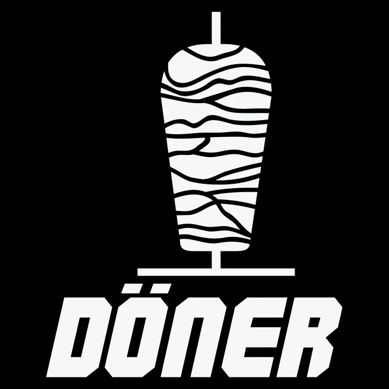 Döner Spieß Icon Schwarz-Weiß