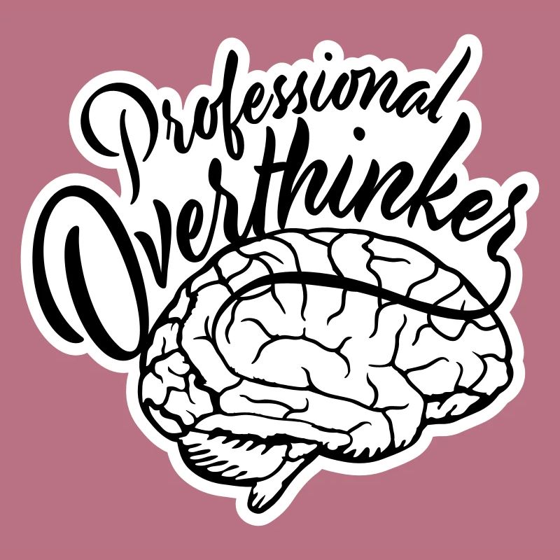 Professional Overthinker Funny Brooding Anxiety Logo