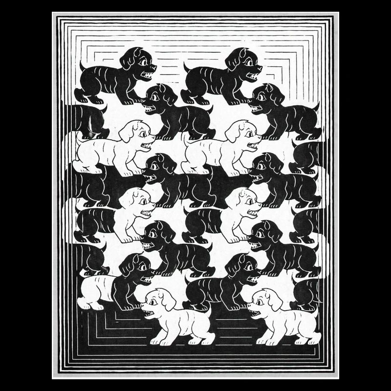 Dackelwelpen im monochromen Muster