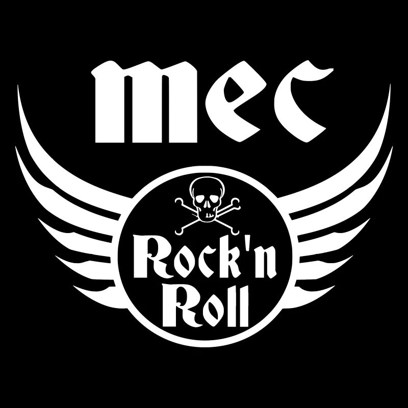 Mec Rock and Roll Crâne Ailes Blanc