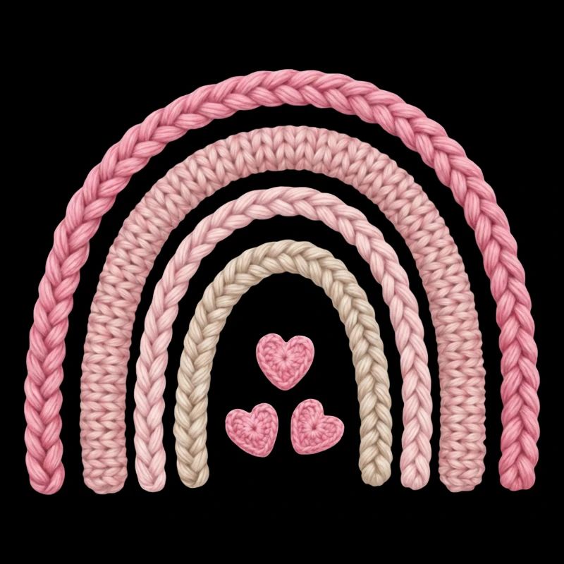 Patron de tricot rose arc-en-ciel