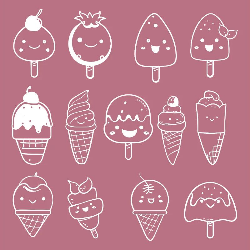 Eiscreme Sorten Comic Look