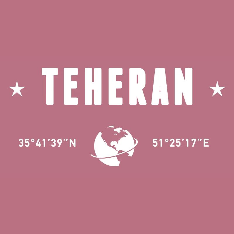 Tehran Iran Coordinates Planet Earth White