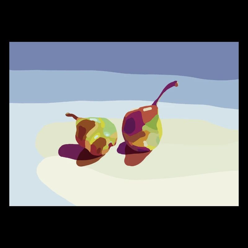 Abstract pears on the beach